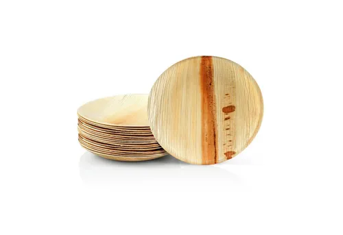 wisefood Einwegteller Palmblatt Teller - rund 15cm, (50 St)