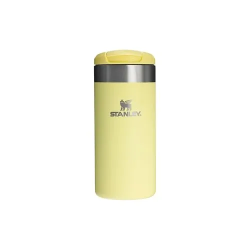 STANLEY The AeroLight Transit Mug 350 ml Pomelo - Praktische Thermotasse mit 350 ml Volumen aus Edelstahl, hält Getränke bis zu 4 Stunden warm und bis zu 6 Stunden kühl. 100% dicht und ideal für unterwegs – perfekter Begleiter für Ihren Kaffee oder Tee!