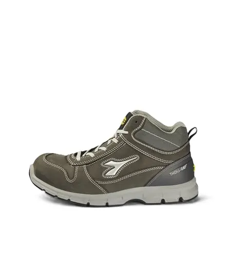 Diadora Unisex Run MID S3 SRC ESD - Arbeitsschuh in Grigio Castello 39 EU - Herren Industrie & Handwerk Schuhe, komfortabler und sicherer Laufschuh mit ESD-Schutz für optimalen Komfort bei der Arbeit.