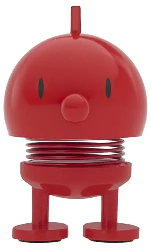 Hoptimist Bumble Wobbly Figure Decoration – Scandinavian Desk and Office Gadget – Fun Collectible Gift for Men and Women – Danish Design – ABS Plastic – 5.8 x 3.5 cm – X-Small – Red