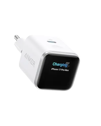Anker Smart Ladegerät, Anker Nano 45W USB C Ladegerät mit Display und intelligenter Erkennung, integriertem Schonmodus, kompaktes GaN Schnellladegerät für iPhone 17/16/15 Serie, iPad, MacBook