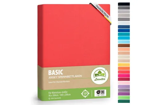leevitex® Spannbettlaken Jersey aus 100% Baumwolle, für Kinder- & Standardmatratzen, Jersey, Gummizug: rundum, (1 Stück), 100% Baumwolle, anschmiegsam & dehnbar, diverse Größen und Farben