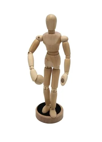 Paintersisters Gliederpuppe 20cm | Magnetisch | FSC Samak-Holz, fein poliert | inkl. Magnetball & Sockel | Zeichenpuppe Mannequin für Künstler & Dekoration