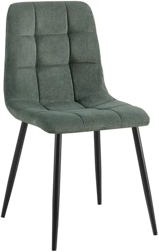 CLP Esszimmerstuhl Antibes I Gepolsterter Küchenstuhl mit Cordbezug - Esszimmerstuhl mit modernem Design und bequemer Polsterung, bis 150 kg belastbar. Ideal für Esszimmer, Küche oder Wohnzimmer.