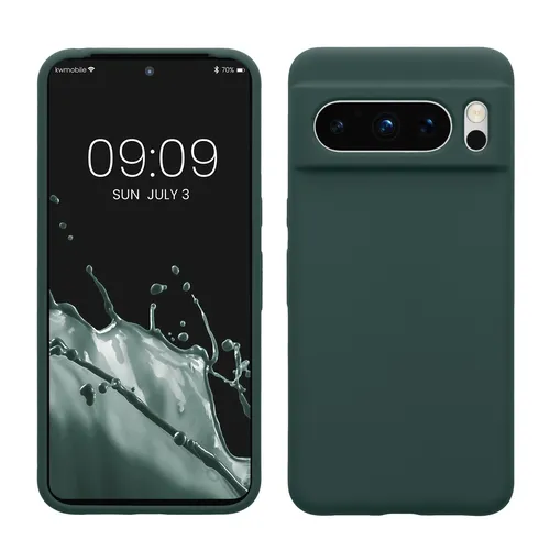 kwmobile Handyhülle für Google Pixel 8 Pro Hülle, für Pixel 8 Pro Case - Hülle Silikon - kabelloses Laden - Blaugrün