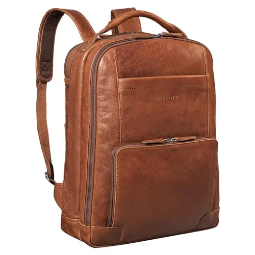 STILORD XL Herren-Businessrucksack aus Leder - Vintage Laptop-Rucksack für 15-17 Zoll - Laptop-Rucksäcke mit elegantem Vintage-Design aus Echtleder, ideal für Büro und Geschäftsreisen, bietet optimale Organisation und Platz für Ihre Arbeitsutensilien.