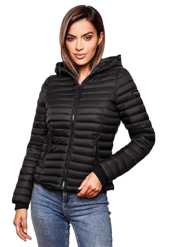 Navahoo Damen Übergangs Stepp Jacke mit Kapuze B348 - Funktionsjacken, zeitloses Design mit leicht tailliertem Schnitt für perfekten Sitz und Komfort, ideal für jeden Tag.