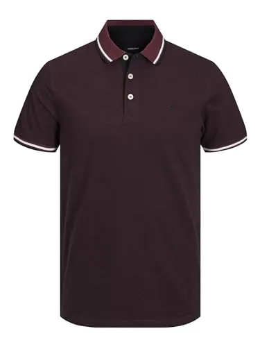 Jack & Jones Paulos Polo - Lila Poloshirt für Herren - Modisches lila Poloshirt aus 100% Baumwolle, pflegeleicht und ideal für lässige Anlässe. Schmaler Schnitt mit Polokragen und Logostickerei.