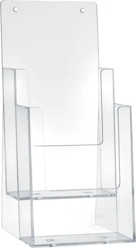 helit Tisch Prospekthalter DIN Lang 2 Fächer glasklar aus Acryl