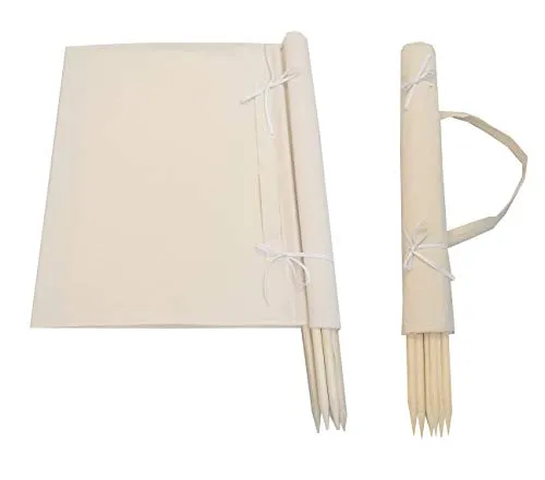 Aves-24 Windschutz 8m - Strandmuscheln aus 100% unbehandelter Baumwolle, ideal für Wind- und Sichtschutz am Strand oder im Garten – umweltfreundlich und individuell gestaltbar.