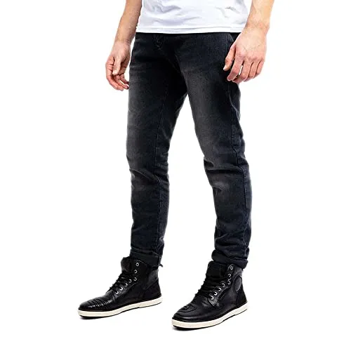 John Doe Taylor Monolayer XTM Motorrad Jeans Herren mit Protektoren Black 32/32 - Motorradhosen mit optimalem Abriebschutz durch XTM Fiber, atmungsaktiv und wasserabweisend für höchsten Tragekomfort bei jeder Fahrt.