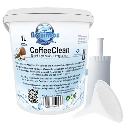 ReFill Wasserfilter passend für EXPRESSI Kapselmaschinen von ALDI für Kapselmaschinen One Sqaure Wave Twins || mit Filterpatrone Wasserfilter (1 Liter Nachfüllset)