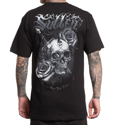 Sullen Clothing T-Shirt Felipe Morales Art Collective Tattoo Schädel Rosen, Größe:M