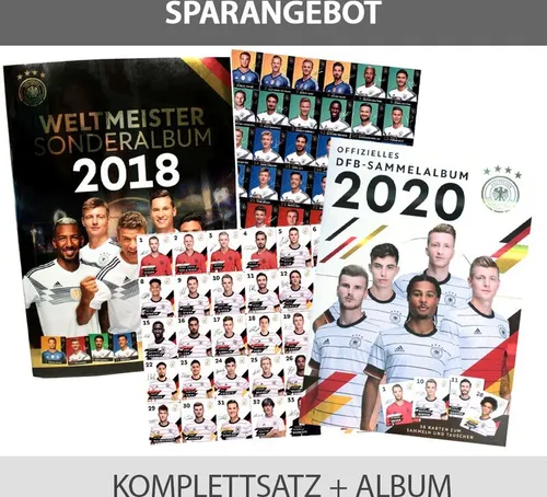 EM 2020 REWE + WM 2018 REWE Sammelkarten - je 1 Komplettsatz + Album