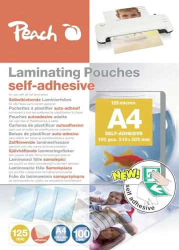 Peach Laminierfolien A4 - 125 mic, 100 Pouches