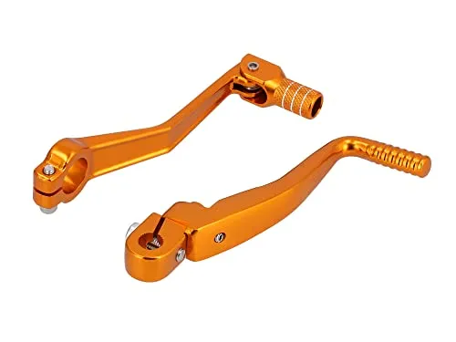 Schalthebel + Kickstarter Set klappbar Alu gold Simson S51 - Motorradzubehör: Hochwertiges Schalthebel + Kickstarter Set in Erstausrüsterqualität, perfekt passend für Simson S50/S51/S53/S70/S83, ohne Anpassungen einsetzbar.