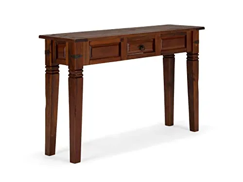 massivum Konsolentisch Catana - Brauner Pinienholz Tisch - Sonstige Wohnzimmermöbel, eleganter Konsolentisch aus robustem Pinienholz, ideal für Flur oder Wohnzimmer mit 1 praktischer Schublade und rechteckigem Design.
