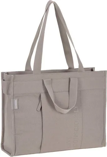 LÄSSIG Wickeltasche Green Label Tote Up Bag, taupe grau - Wickeltasche mit 17 l Volumen, ideal für Eltern unterwegs; ausgestattet mit Laptopfach und Kinderwagenbefestigung für höchsten Komfort.