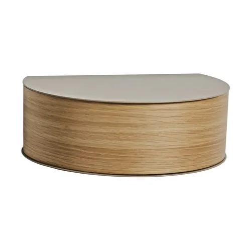 Woud Wallie Wandregal Beige Eiche - Stilvolle Wandablage von Amalie Skov Rahbæk - Elegantes Wandregal mit einem Fach, ideal für die Präsentation von Dekoration oder Büchern. Maße: 22,5 cm Breite, 30 cm Länge, 10 cm Höhe – perfekt für jedes Zuhause.