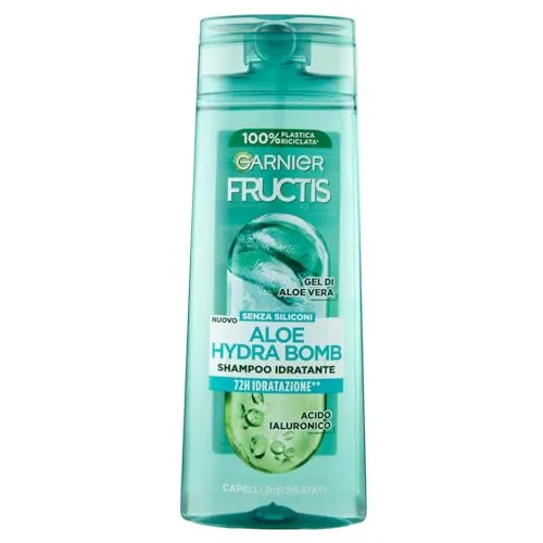 Garnier Fructis Feuchtigkeitsspendendes Shampoo für trockenes Haar, mit Aloe Vera, für gesundes und entwirrtes Haar, Aloe Hydra Bomb, 250 ml