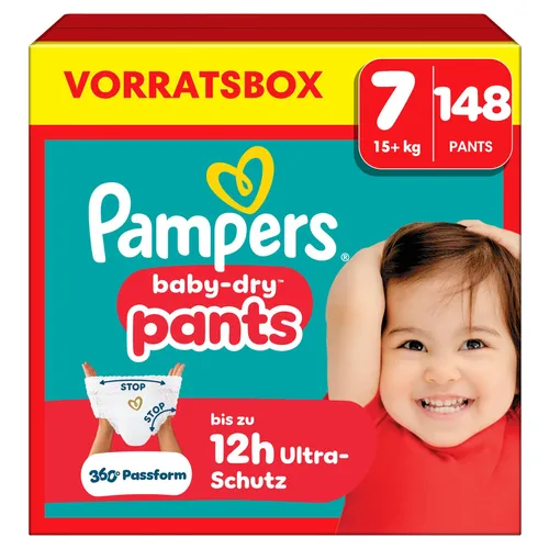 Pampers Baby Dry Pants Gr.7 Extra Large 15+kg Vorratsbox, 148 Stk. Windeln