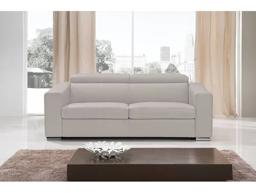 Schlafsofa EGOITALIANO Cabiria, Design und super Sitz- und Liegekomfort , grau (stone), B:226cm H:97cm T:103cm, Leder »BULL« (echtes Rindsleder). Geschliffenes, pigmentiertes und behandeltes Rindsleder mit einer Dicke von 1, 3-1, 5 mm. Dieses Leder zeigt eine ziemlich weiche Hand mit einem halb undurchsichtigen Aussehen. Es handelt sich um ein geschütztes Leder. Eine leichte Deckschicht schützt sie vor Flecken, ohne ihre ursprünglichen Eigenschaften zu verändern. Die geschützten Leder kombinieren die Vorteile von Natürlichkeit und Weichheit mit einer guten Beständigkeit gegen Verschleiß und Ausbleichen. Das Vorhandensein der charakteristischen Zeichen, die das Leben des Tieres bestimmen, wie Narben, Körnungsunterschiede, Falten, Adern, Disharmonien in Farbtönen, beweisen ihre absolute Echtheit und großen Wert., Sofas, Schlafsofa, Sofa inkl. Schlaffunktion, Kopfteile verstellbar, mit Metallfüßen