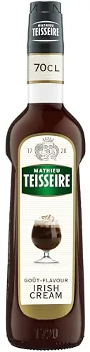 Mathieu Teisseire Irish Cream Sirup, für Getränke, Erfrischungsgetränke, Cocktails, Kaffee und Desserts, Flasche 70 cl