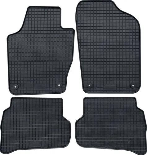 PETEX Gummimatten für VW Polo und Cross Polo - 4-teilige Fußmatten in Schwarz, hoher Rand als Schmutzfänger, ohne PVC und auf Giftstoffe geprüft – ideal für VW Polo ab 06/2009 und Cross Polo ab 2010.