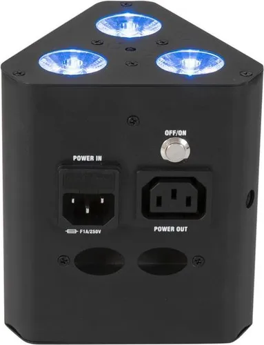 Eurolite AKKU TL-3 QCL RGB+UV Trusslight - Akku-Trusslight mit 3 RGB+UV-LEDs, IR-Fernbedienung und vielseitiger Anwendung für Standbau und Bühnenbeleuchtung.