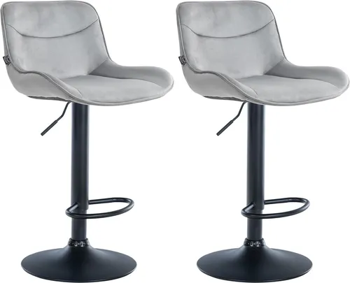 CLP 2er Set Barhocker Vonore Samt - Höhenverstellbar & Drehbar - Barmöbel: Das 2er Set Barhocker Vonore Samt vereint modernes Design mit optimalem Komfort dank höhenverstellbarem, gepolstertem Sitz und 360° Drehfunktion.