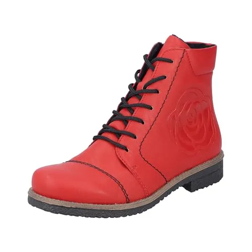 Rieker Damen Stiefeletten 73504 - Wanderschuhe mit flauschigem Samtvelour-Futter und extra weicher Decksohle für optimalen Komfort bei jedem Schritt.