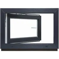 Framelux Kunststofffenster Proline Anthrazit 3-Fach Verglasung 950 x 550 mm Linksanschlag
