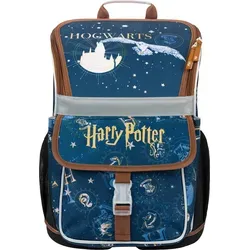BAAGL Schulranzen Zippy Harry Potter Hogwarts - Blau - Ergonomischer Schulranzen für Grundschüler, mit anpassbarem ERGO ADJUSTABLE SYSTEM für optimalen Tragekomfort und Flip-Open-System für einfachen Zugriff auf Schulmaterialien.