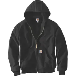 Carhartt J140 Flannel Insulated Active Jacke - Schwarz - S - Funktionsjacke für extreme Kälte, aus robustem Baumwoll-Canvas gefertigt. Mit Wind FighterTM Technologie für optimalen Kälteschutz und komfortable Passform.