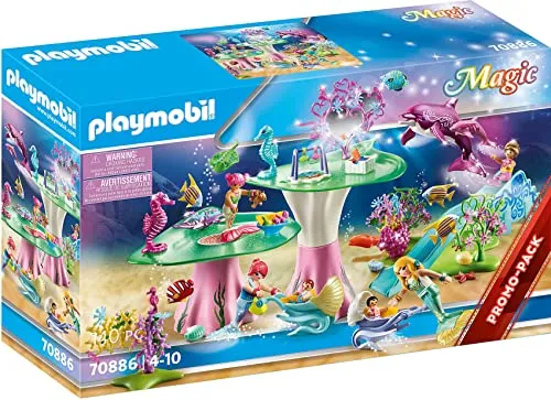 PLAYMOBIL Magic 70886 Kinderparadies der Meerjungfrauen, Mit schwimmfähigen Delfinen, Spielzeug für Kinder ab 4 Jahren