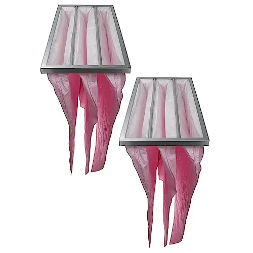 vhbw 2X Taschenfilter für Klima- und Lüftungsanlagen - Filter F7, 28,7 x 59,2 x 60 cm, Rosa