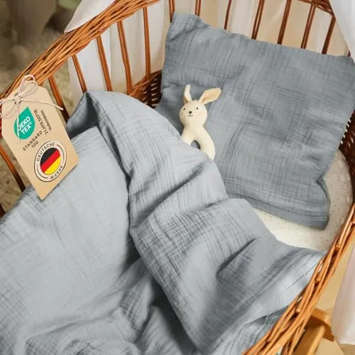 Laleni Kinderbettwäsche - Oeko-TEX zertifizierte Musselin Bettwäsche für den Sommer - Bettwäsche-Sets aus 100% Baumwolle, schadstofffrei und atmungsaktiv für besten Schlafkomfort. Ideal für aktive Schläfer mit praktischem Reißverschluss.
