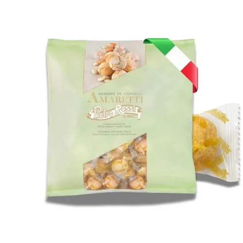Pietro Rossi weiche Amaretti 750g - Leckere, einzeln verpackte Amaretti, ideal als süße Beilage oder Snack für unterwegs. Perfekt für Naschkatzen!