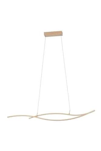 EGLO LED Hängelampe Grisolia – Moderne Pendelleuchte für Esstisch - Lampen: Diese geschwungene LED-Hängelampe in Holz-Optik sorgt für gleichmäßige Beleuchtung und setzt deinen Esstisch stilvoll in Szene. Ideal für Kücheninseln oder Büros!