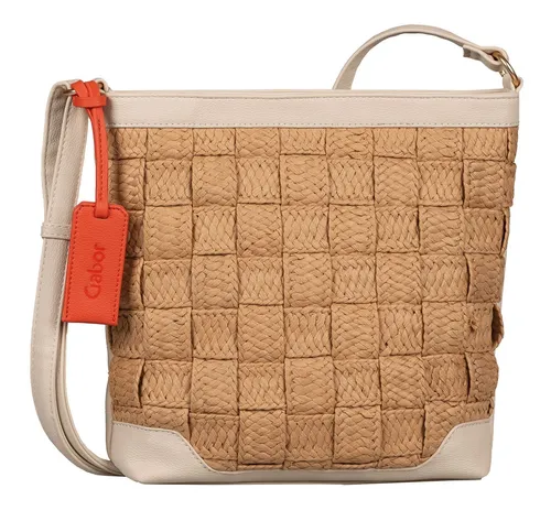 Gabor Aurea Cross Bag M Umhängetasche in Mixed Beige - Elegante Umhängetasche für Damen, ideal für die Freizeit. Verstellbarer Riemen, modernes kariertes Design und praktische Reißverschlussöffnung machen sie zum perfekten Begleiter.