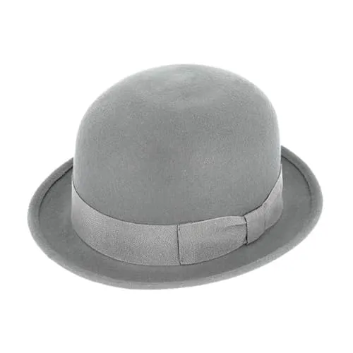 Fiebig Filzhut Melone klassischer Bowler aus Wolle grau 61/XL - Eleganter Bowler aus 100% Wolle in Hellgrau (901) für stilvolle Auftritte. Ideal für besondere Anlässe oder den Alltag.