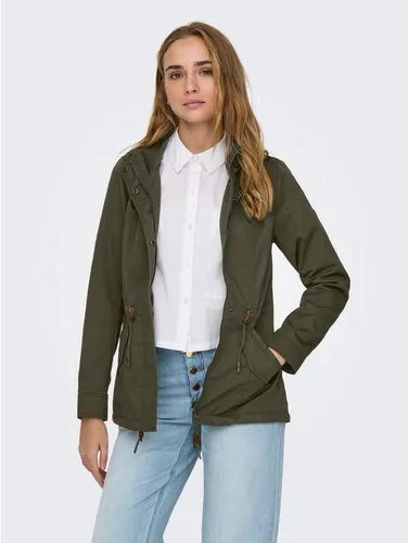 Parka "ONLLORCA LIFE CANVAS PARKA CC OTW" mit Kapuze - Funktionsjacke für Frauen, leicht und stilvoll, ideal für kalte Tage und gemütliche Abende im Garten.