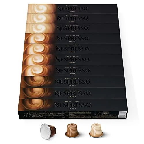 NESPRESSO ORIGINAL Barista Creations for Milk Auswahl 100 Kaffeekapseln | Kaffee Mix mit Corto, Scuro und Chiaro | Ideal für Milchrezepte