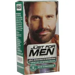 Just For Men Moustache & Beard Color Bartfarbe M45 Dunkelbraun Schwarz - Hochwertiges Haarfärbemittel für Bart und Schnurrbart, einfache Anwendung mit Gelformel. Verleiht Ihnen ein gepflegtes Aussehen, indem es graue Haare effektiv abdeckt.