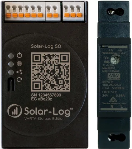 Varta Storage Gateway Solar-Log 50 - Effizientes Gateway für die Solar-Log Überwachung, unterstützt bis zu 15 kWp, einfach zu installieren und mit Ethernet-Schnittstelle für zuverlässige Datenkommunikation.