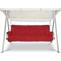 Beautissu Bankauflage Flair HS - Rot, 180x50x8cm - Hochwertige Bankauflage für Hollywoodschaukeln, 100% Polyester, sorgt für Komfort und Stil in Ihrem Garten.