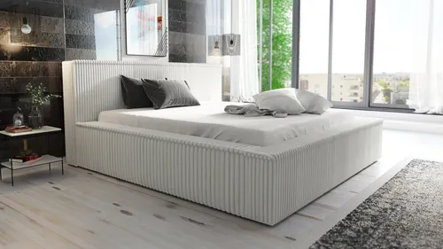 A&J MöbelLand GmbH Polsterbett RIO mit Bettkasten und Lattenrost. (Bett mit Kopfteil. Lattenrost und Bettkasten kostenlos! Viele Varianten zur Auswahl – wählen Sie Größe und Farbe!, Kostenlose Lieferung! TOP ANGEBOT), Länge: 220 cm Höhe Kopfteil: 100 cm, Ambience 02