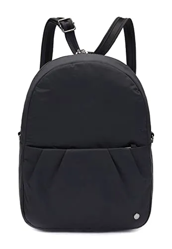 Pacsafe CX - Convertible Rucksack Black - Tagesrucksäcke mit innovativem Sicherheitssystem: 100D Nylon, Carrysafe Slashguard Tragegurt und Roobar Style Schloss für maximalen Schutz unterwegs.