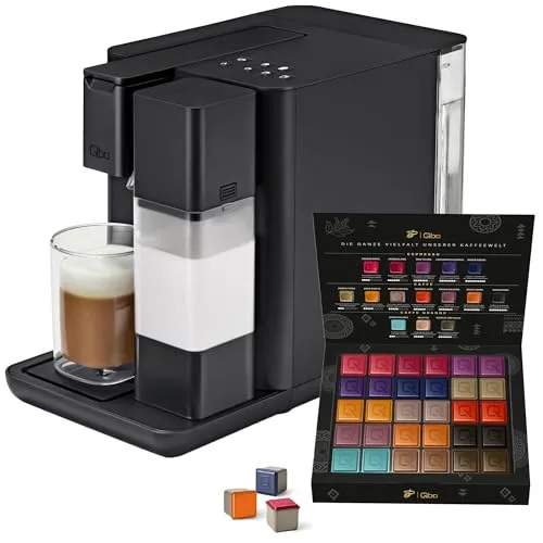 Tchibo Qbo MILK MASTER Premium Kapselmaschine - 1-Tassen-Kaffeemaschinen mit 30 recyclebaren Kapseln für vielfältigen Kaffeegenuss und cremigen Milchschaum dank abnehmbarem 300ml Milchtank.