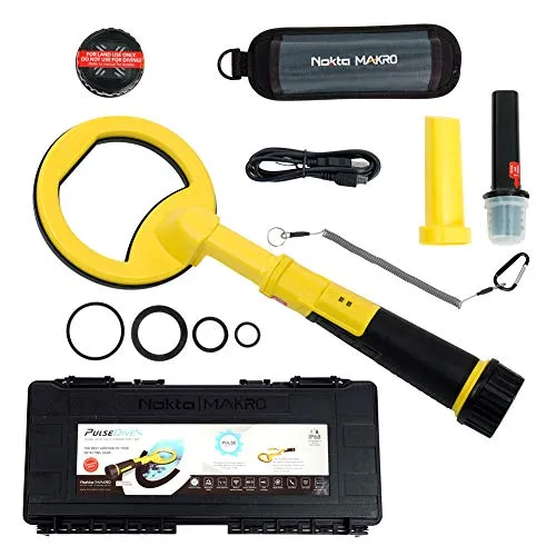 Nokta|Makro PulseDive Pinpointer - Gelb - Metalldetektor mit Impuls-Induktionstechnologie, kabellos und wasserdicht bis 60 Meter. Ideal für Taucher und Schatzsucher, inklusive Zubehör und Tragetasche.